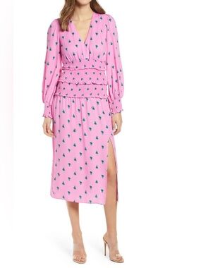 AFRM Hazel Floral Smocked Long Sleeve Midi Dress